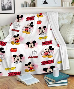 Custom Name Mickey Mouse Quilt Blanket, Disneyland Birthday Gift, Baby Shower Blanket, Minnie Christmas Theme, Mickey Head Blanket