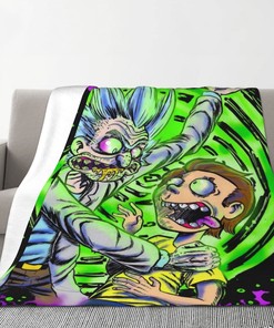 Custom Name Rick and Morty Baby Blanket - Personalized Gift for Home Decor and Christmas