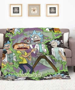 Custom Name Rick and Morty Blanket - Personalized Gift for Home Decor and Christmas