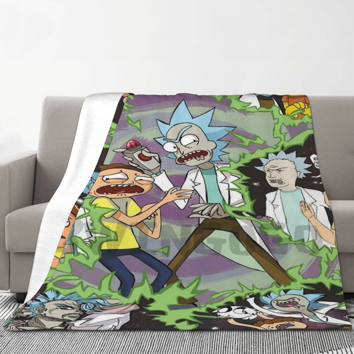Custom Name Rick and Morty Blanket - Personalized Gift for Home Decor and Christmas