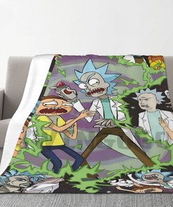 Custom Name Rick and Morty Blanket - Personalized Gift for Home Decor and Christmas