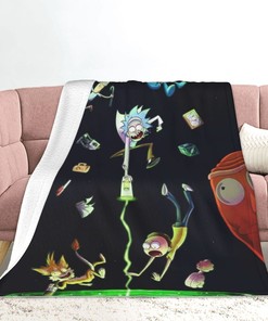 Custom Name Rick and Morty Tapestry Blanket - Personalized Gift for Anime Fans