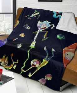 Custom Name Rick and Morty Tapestry Blanket - Personalized Gift for Anime Fans
