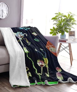 Custom Name Rick and Morty Tapestry Blanket - Personalized Gift for Anime Fans