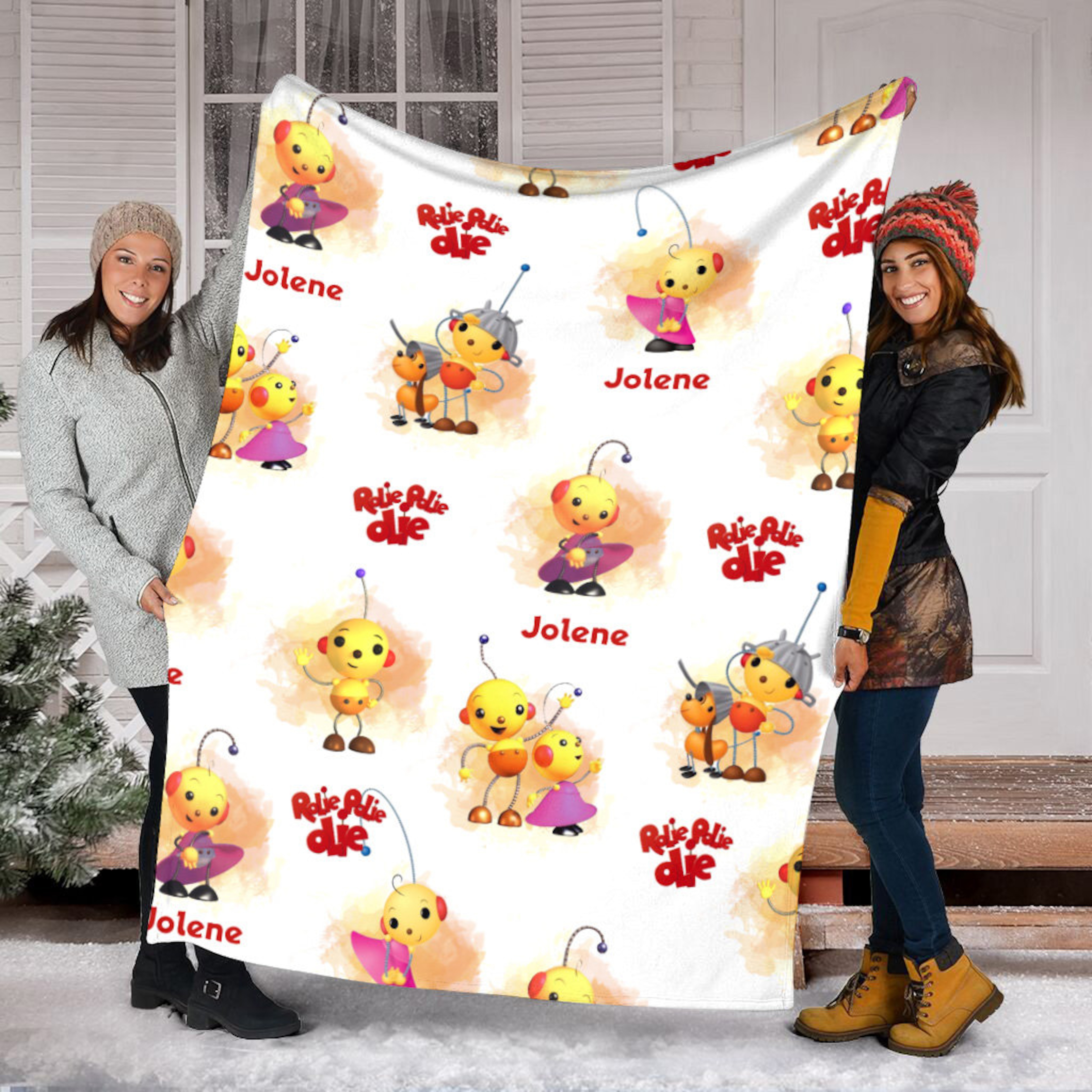 Custom Name Rolie Polie Olie Fleece Sherpa Blanket, Seasons Sofa Warm Blankets, Baby Blanket Nap Bedding, Birthday Gift