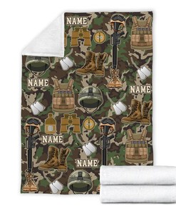 Custom Name Veteran Mink Blanket, Gift For Dad Fleece Blanket, Veteran of the United States Army, Father's Day Gift, Memorial Day Gift