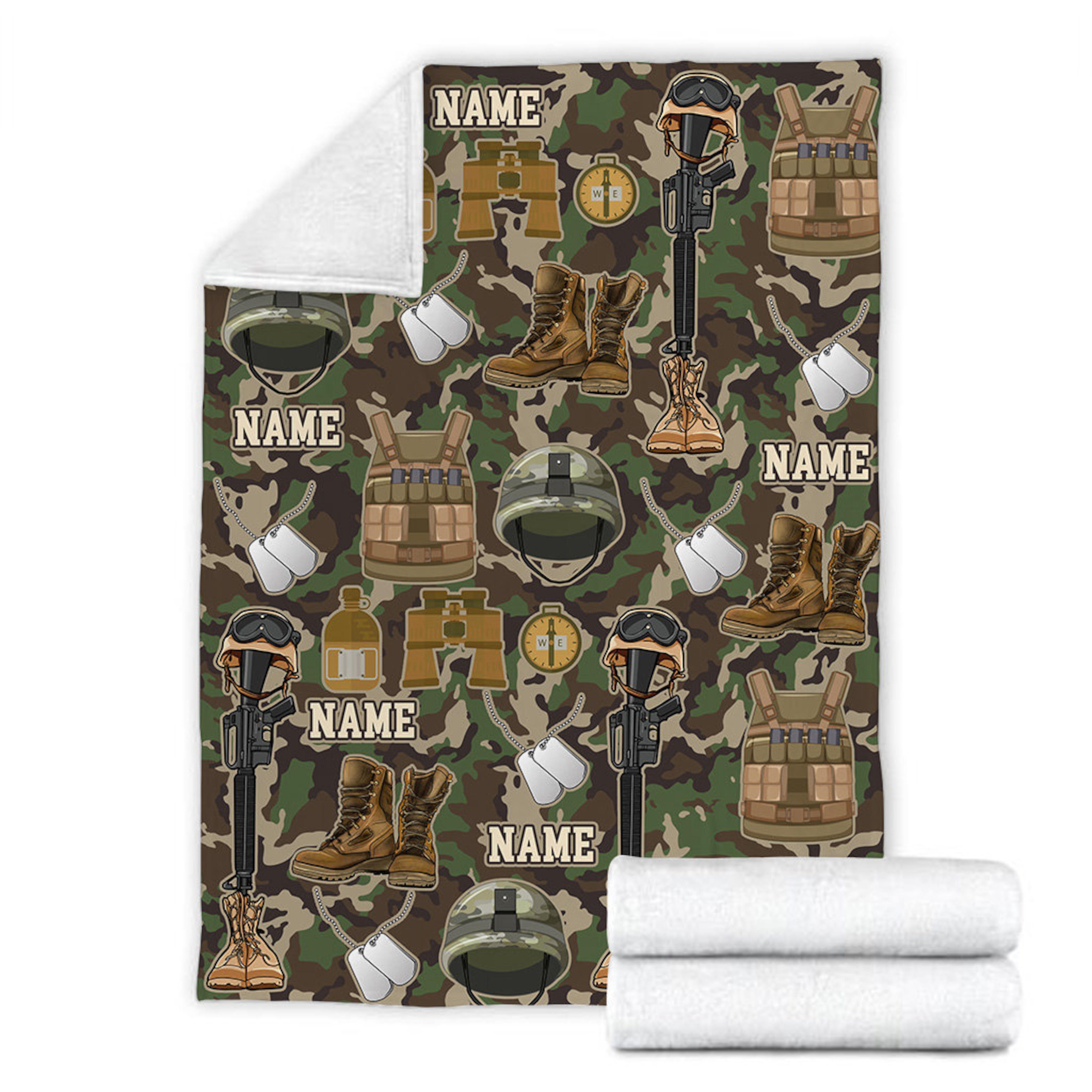 Custom Name Veteran Mink Blanket, Gift For Dad Fleece Blanket, Veteran of the United States Army, Father's Day Gift, Memorial Day Gift