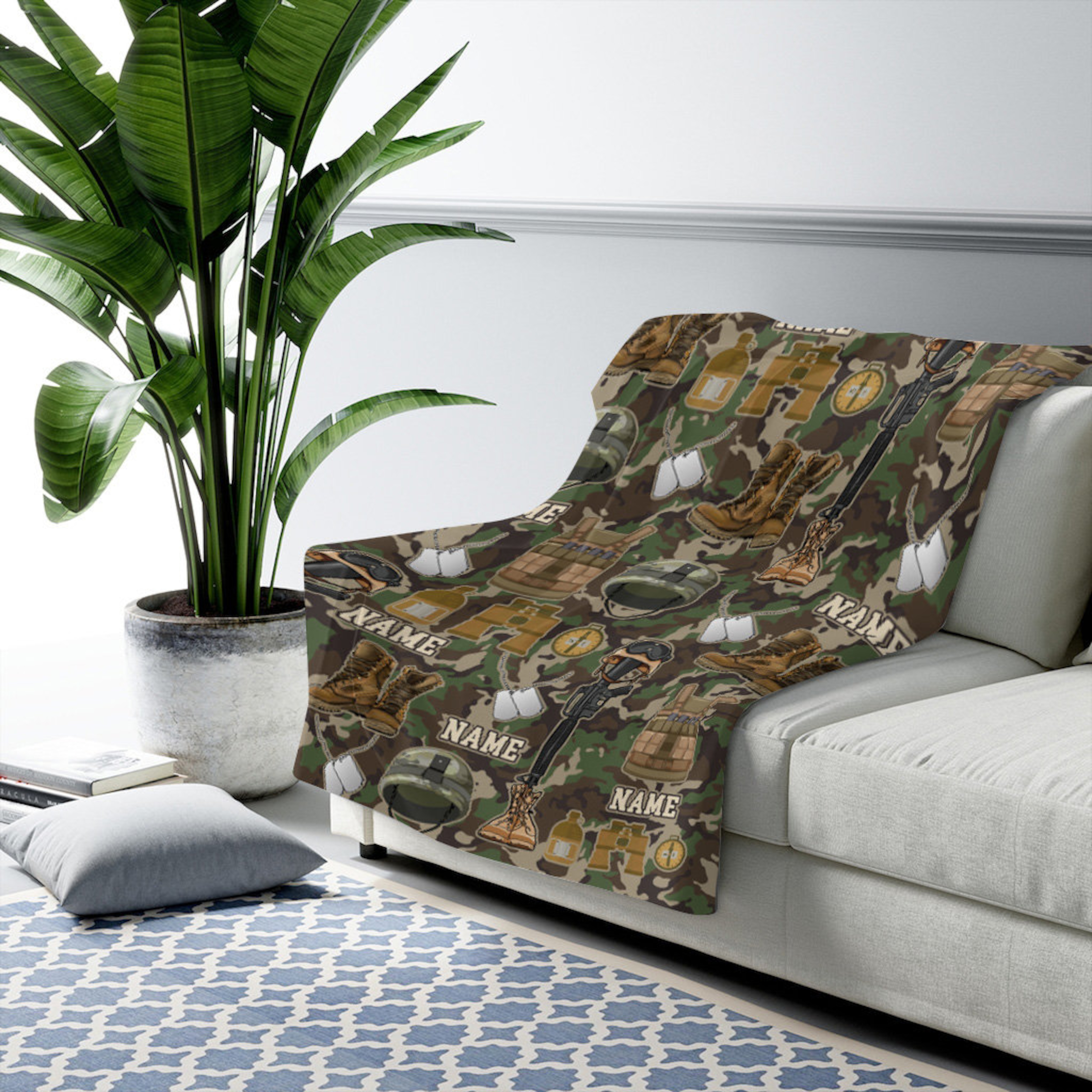 Custom Name Veteran Mink Blanket, Gift For Dad Fleece Blanket, Veteran of the United States Army, Father's Day Gift, Memorial Day Gift