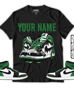 Custom Shoe Dripping Unisex Sneaker Shirt Match Lucky Green 1s Tee, Jordan 1 Lucky Green T-Shirt, Hoodie, Sweatshirt