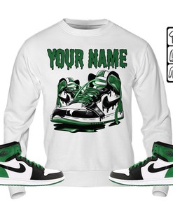 Custom Shoe Dripping Unisex Sneaker Shirt Match Lucky Green 1s Tee, Jordan 1 Lucky Green T-Shirt, Hoodie, Sweatshirt