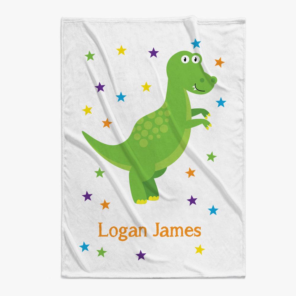 Customized Dinosaur Fleece Sherpa Blanket