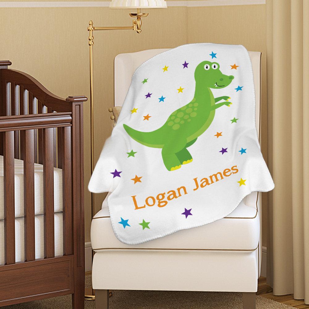 Customized Dinosaur Fleece Sherpa Blanket