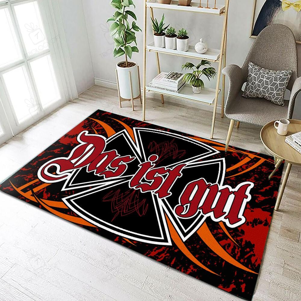 Das It Gut Iron Cross Hot Rod Rug for Garage Decoration