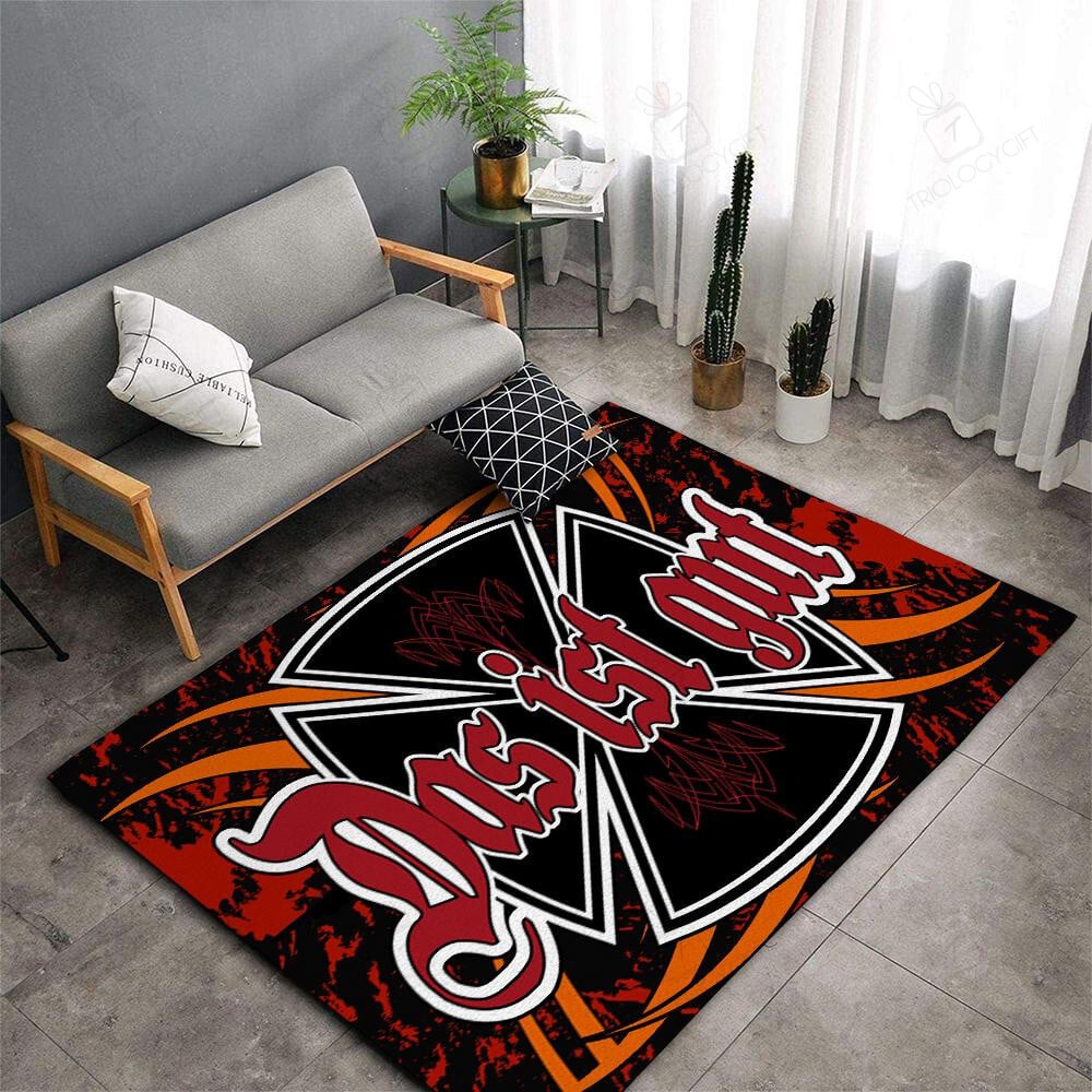 Das It Gut Iron Cross Hot Rod Rug for Garage Decoration