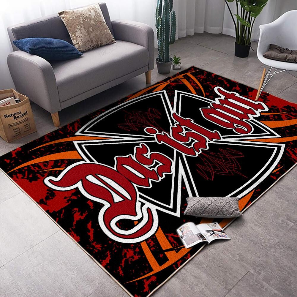 Das It Gut Iron Cross Hot Rod Rug for Garage Decoration