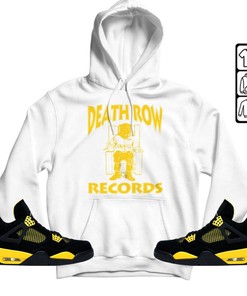 Death Row Street 90s Unisex Sneaker Shirt Match 2023 Gold Thunder 4s Tee, Jordan Retro 4 Thunder T-Shirt, Hoodie, Sweatshirt