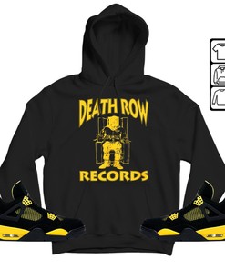 Death Row Street 90s Unisex Sneaker Shirt Match 2023 Gold Thunder 4s Tee, Jordan Retro 4 Thunder T-Shirt, Hoodie, Sweatshirt