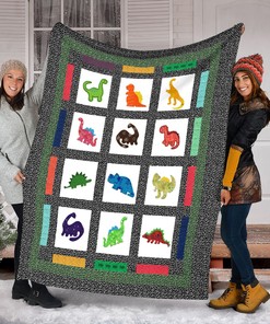 Dinosaur Lover Quilt Blanket, Christmas Special