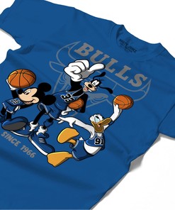 Disney Basketball Shirt Match Jordan 1 High OG True Blue Shirt In Color Royal