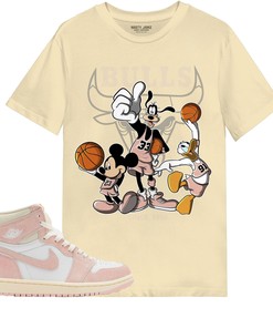 Disney Basketball Shirt Match Jordan 1 OG Washed Pink Shirt In Color Nature