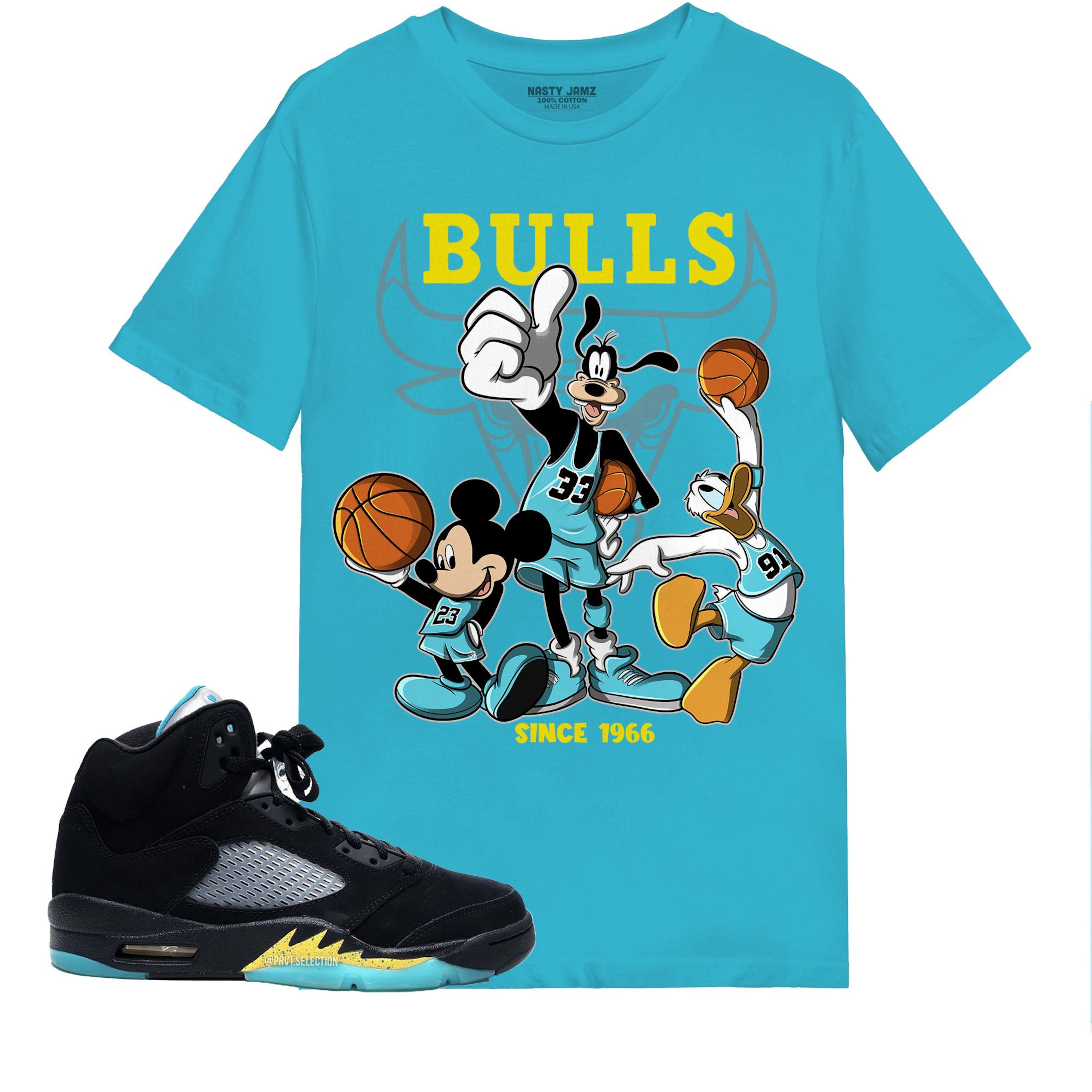Disney Basketball Shirt Match Jordan 5 Aqua Shirt In Color Turquoise