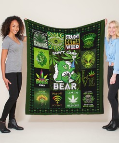 Don't Care Bear Weed Quilt Blanket, Cotton Quilting Bedding Set