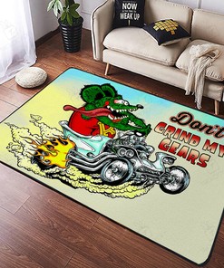 Don't Grind My Gears Rat Fink Rug Hot Rod Rug for Garage