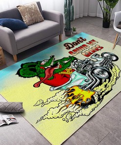 Don't Grind My Gears Rat Fink Rug Hot Rod Rug for Garage