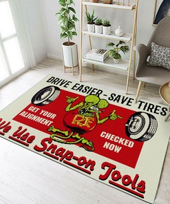 Drive Easy with the Rat Fink Hot Rod Rug - Ideal for a Relaxed Vibe