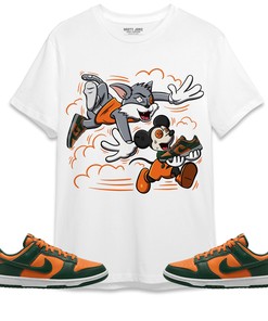 Dunk Low Miami Unisex Shirt Cat And Mouse Chasing, Shirt To Match Sneaker
