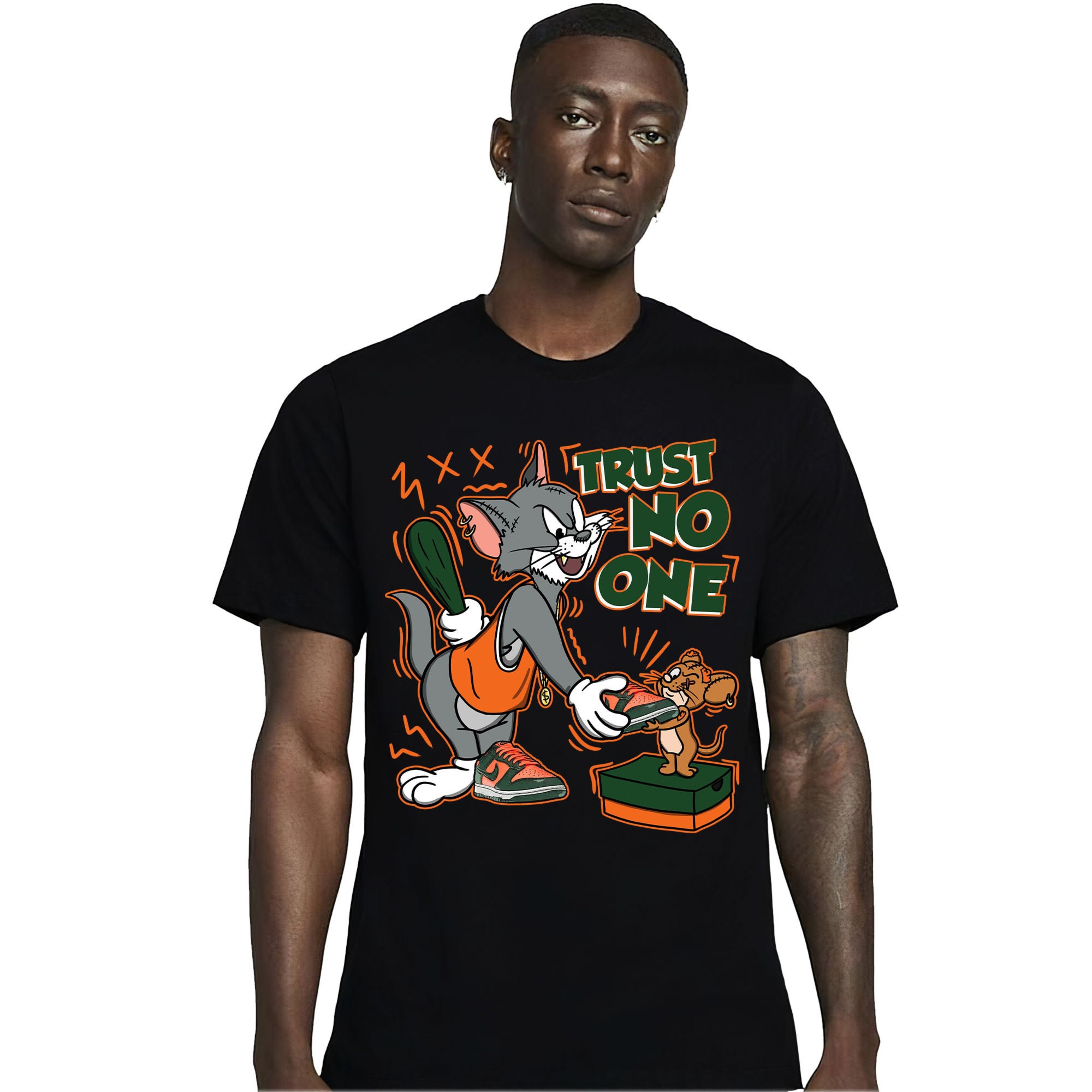 Dunk Low Miami Unisex Shirt Trust No One Cat And Mouse, Shirt To Match Sneaker