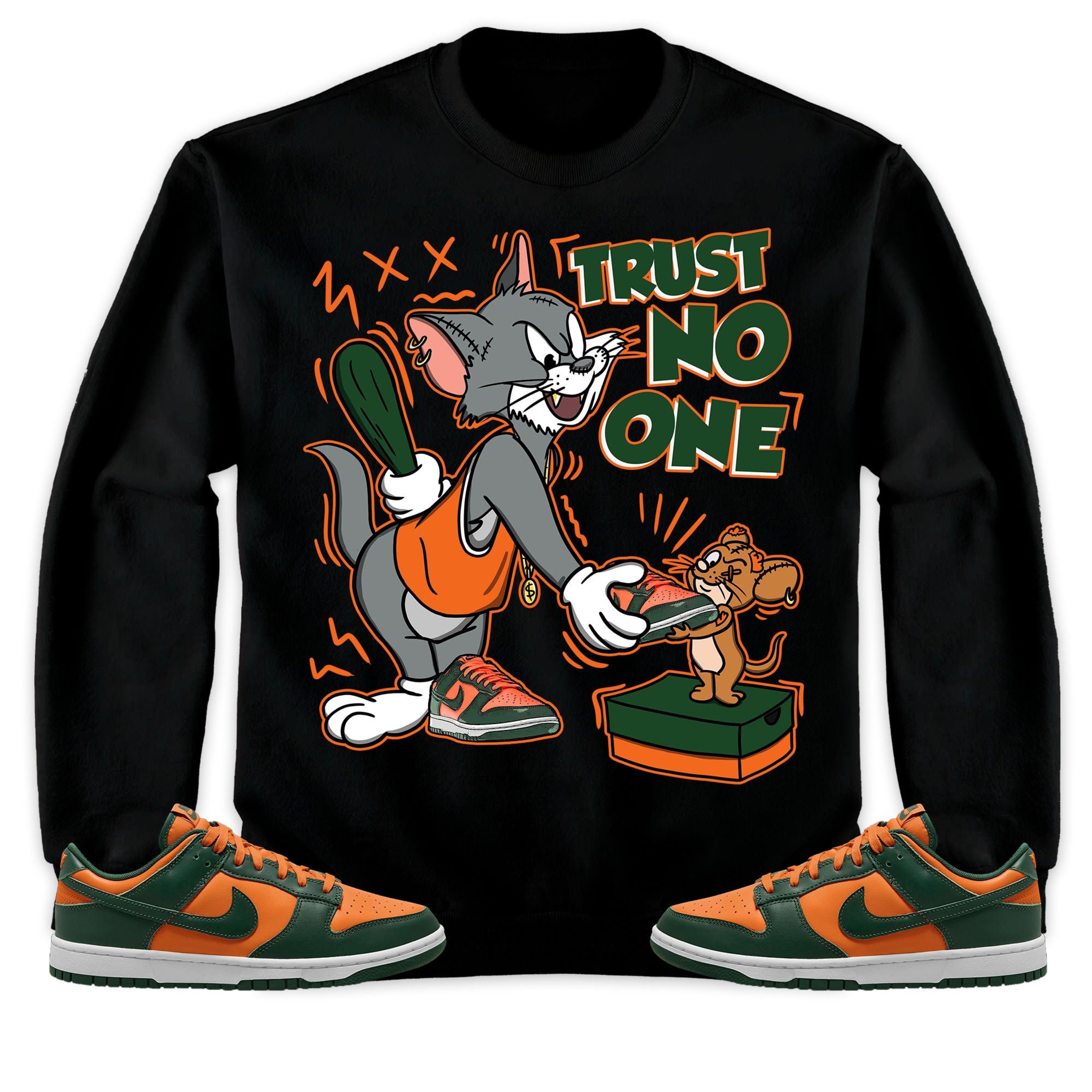 Dunk Low Miami Unisex Shirt Trust No One Cat And Mouse, Shirt To Match Sneaker