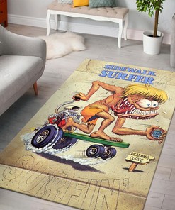 Ed Roth Sidewalk Surfer Rat Fink Rug Hot Rod Rug for Garage
