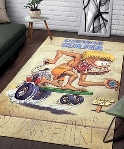 Ed Roth Sidewalk Surfer Rat Fink Rug Hot Rod Rug for Garage
