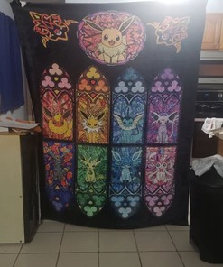 Eevee Evolution Pokemon Quilt Blanket, Special Birthday Gift