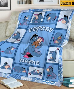 Eeyore Winnie The Pooh Fleece Sherpa Blanket, Character Tigger Bedding Decor, Kids Gift for Couch Sofa