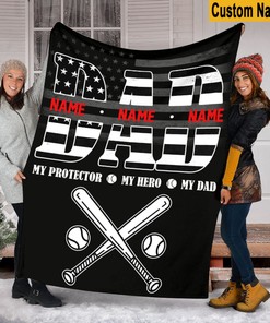Father's Day Baseball Dad Quilt Blanket, Best Dad Ever Quilt Blanket, Personalized Baseball Gift, Quilt Blanket for Dad