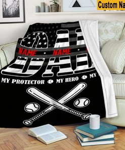 Father's Day Baseball Dad Quilt Blanket, Best Dad Ever Quilt Blanket, Personalized Baseball Gift, Quilt Blanket for Dad