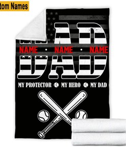 Father's Day Baseball Dad Quilt Blanket, Best Dad Ever Quilt Blanket, Personalized Baseball Gift, Quilt Blanket for Dad