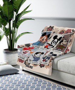 Floral Mickey Cosplay Horror Characters Blanket - Horror Mickey Retro Halloween - Halloween Movies Custom Name