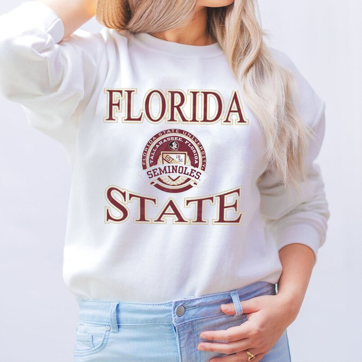 Florida State Seminoles Laurels Logo Sweatshirt - Fan Gift