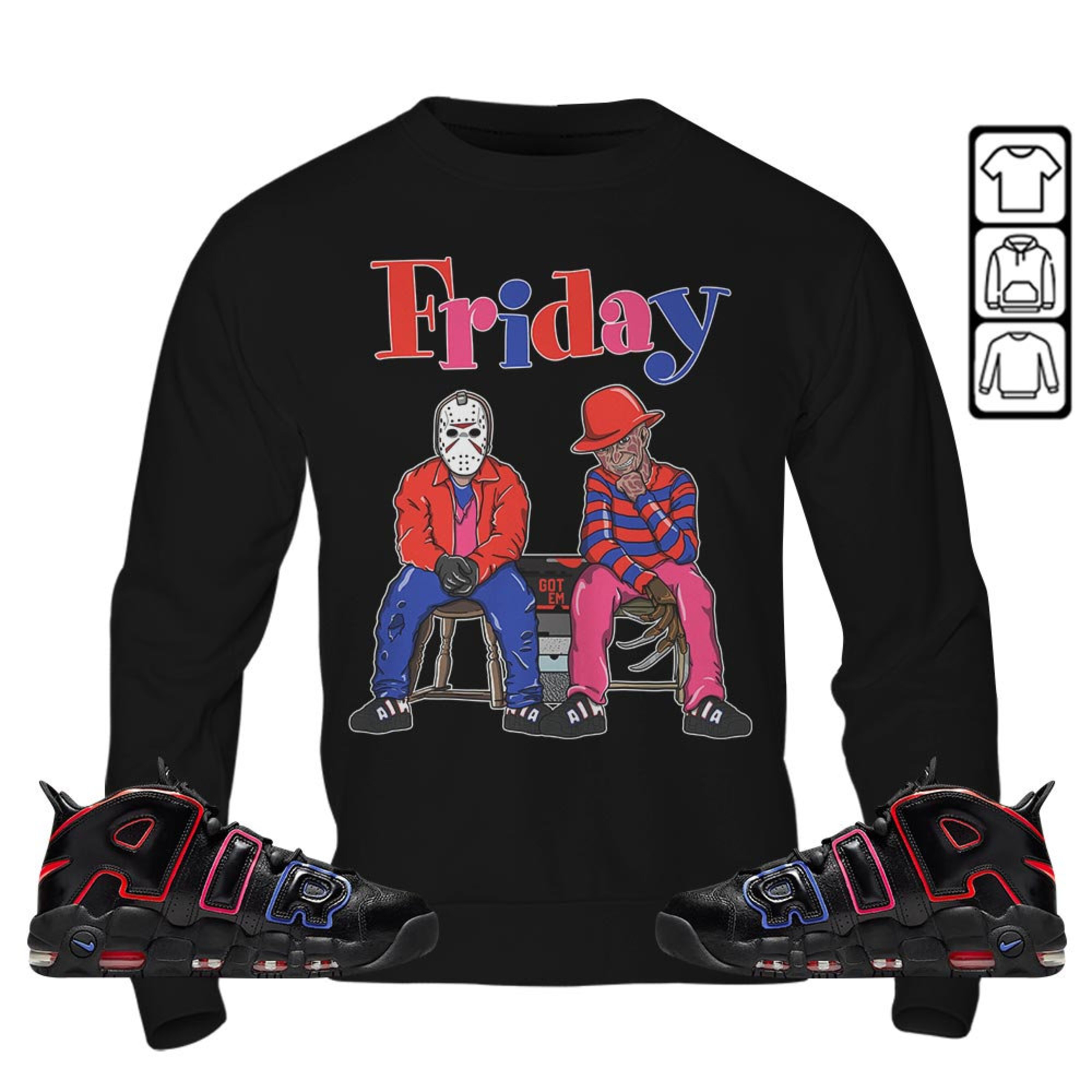 Friday Horror Unisex Sneaker Shirt Match Uptempo 96 Electric Tee, Air More Uptempo Electric Hoodie, Sweatshirt, T-Shirt