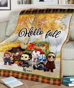 Friends Horror Characters Blanket - Hello Fall Serial Killer Blanket - Horror Movies Throw