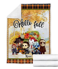 Friends Horror Characters Blanket - Hello Fall Serial Killer Blanket - Horror Movies Throw