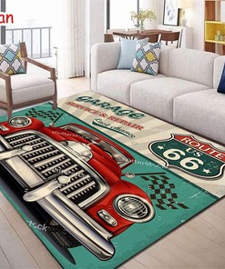 Garage Service And Repair Last Chance Route 66 Area Rug for Home Decoration