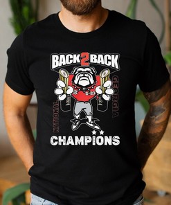 Georgia Bulldogs Uga Mascot Back 2 Back National Champions T-Shirt