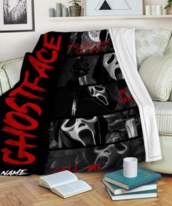 Ghost Face Blanket - Scream Movies Halloween - No You Hang Up - Scary Movie Custom Name