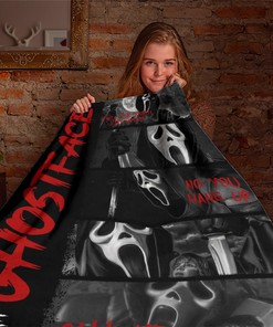 Ghost Face Blanket - Scream Movies Halloween - No You Hang Up - Scary Movie Custom Name