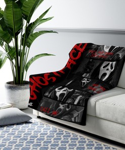 Ghost Face Blanket - Scream Movies Halloween - No You Hang Up - Scary Movie Custom Name