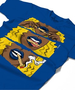 Girl Rolling Blunt Shirt Match Jordan 14 Laney Shirt In Color Royal